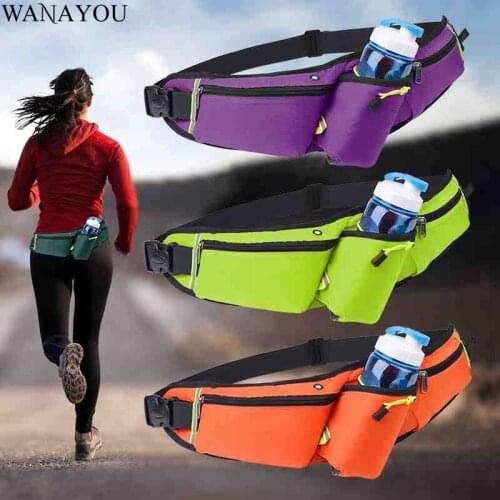 WANAYOU 6 Inch Running Waist Bag,Waterproof Men Jogging Sports Cycling With Water Bottle Pouch,Gym Mobile Phone Waist Belt Pack