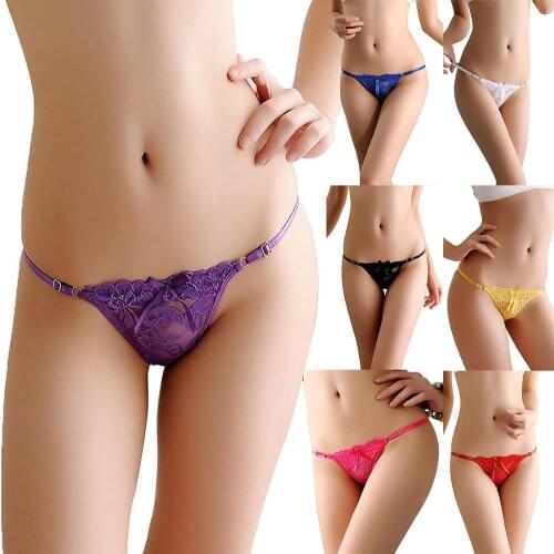 Sexy Women Floral Lace Underwear Solid Color Low Rise Panties G-String Thongs Soft Female Briefs Panty Sexy Womens Underpants