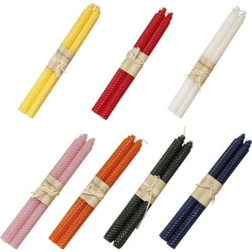 100% Beeswax Hand Rolled Candles Home Party Dinner Bistro Candles Dropship
