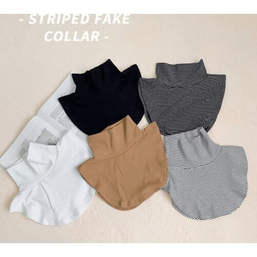 Linbaiway Turtleneck Knitted False Fake Collar Autumn Winter Windproof Solid Color Detachable Collar Blouse Scarf Wrap Decor