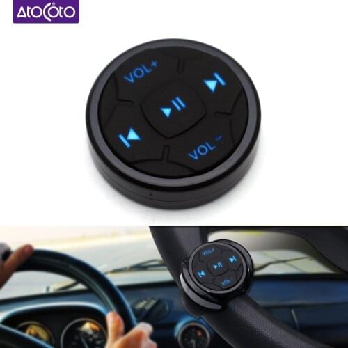 Universal Car Motorcycle Bike Steering Wheel Wireless Bluetooth Remote Control Media Button for Mobile Phone Controller Adapter