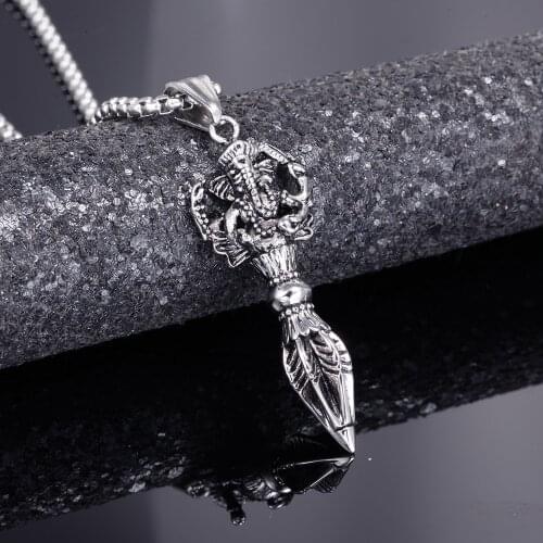 HNSP Punk Spear Pendant Necklace For Men