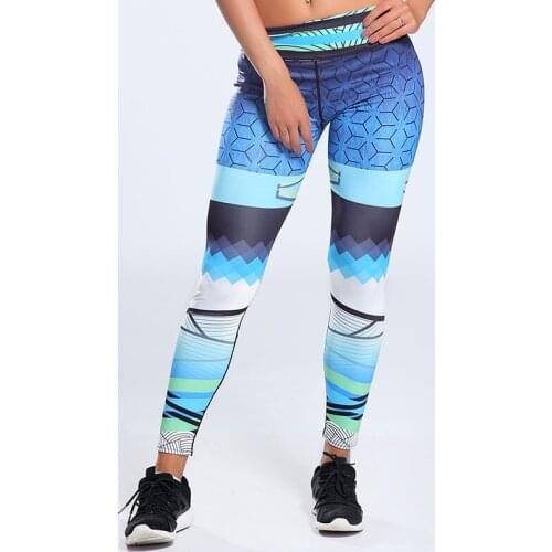 High Quality Women Leggings Plus Size 3XL Splicing Color Digital Printing Fitness Pants Womens Skinny Elastic Sporting jeggings