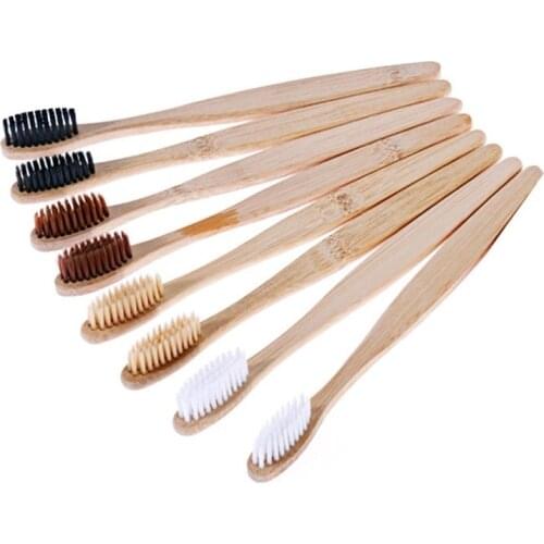 1pcs Toothbrush Natural Bamboo Handle Rainbow Whitening Soft Bristle Bamboo Toothbrush Eco-friendly Tooth Teeth Brush Oral Care