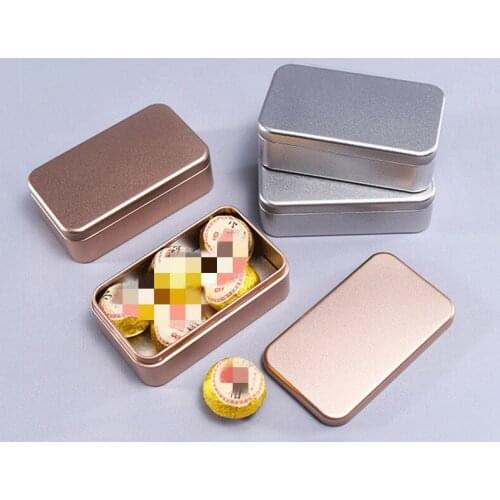 1pc Survival Kit Tin Small Empty Metal Tin Silver Black Gold Storage Box Case Organizer For Money Coin Candy Key Storage Spices