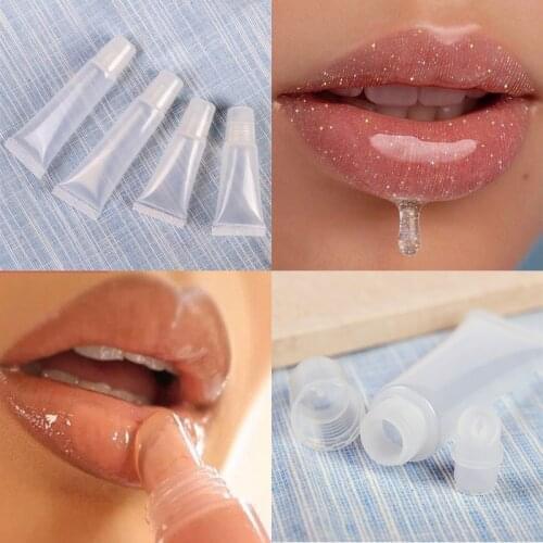 10pcs/lot 5/10ml Empty Lipstick Tube Lip Balm Soft Tube Makeup Squeeze Clear Lip Gloss Container