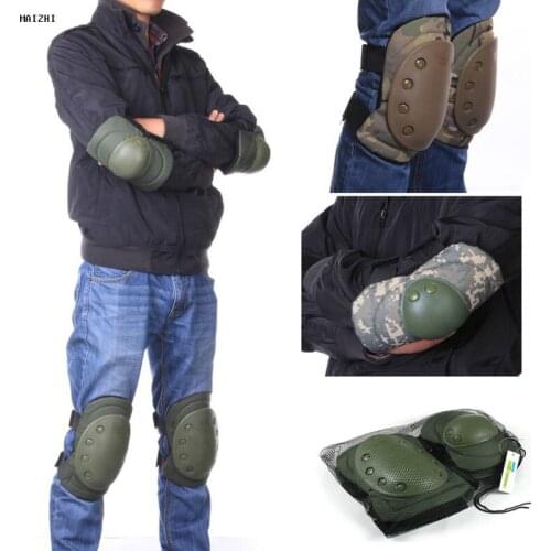 Hot 4 Pcs Adult Tactical Combat Protective Pad Set Gear Sports Military Knee Elbow Protector Elbow & Knee Pads motor dizlik