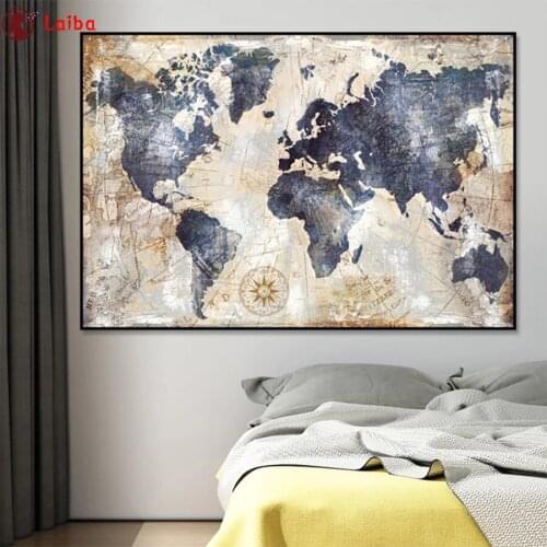 5D DIY Diamond Painting Hot selling home art, world map cross stitch full square/round diamond mosaic embroidery