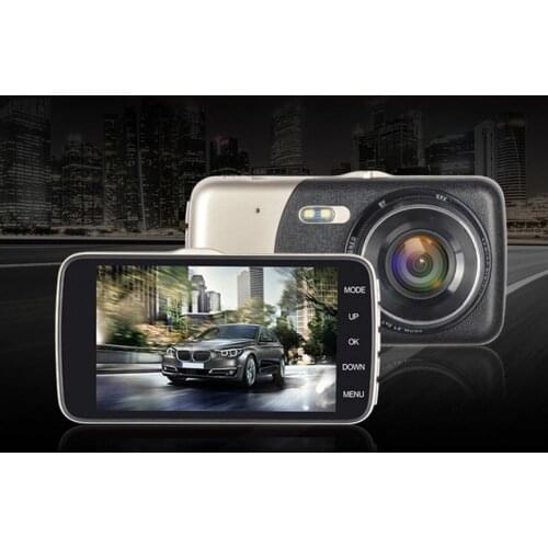B402 4 Inch Car DVR Video Recorder 1080P Dash Camera Dual Lens HD Camera Night Vision Parking Monitor