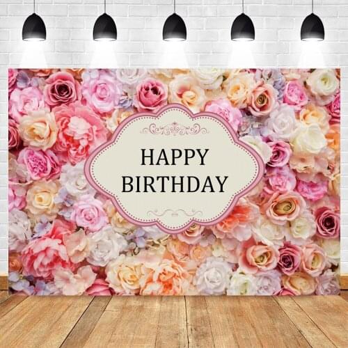 Birthday Party Backdrops Photography Flowers Wedding Stage Banner For Photo Studio Photo Background Baby Shower Photophone Props