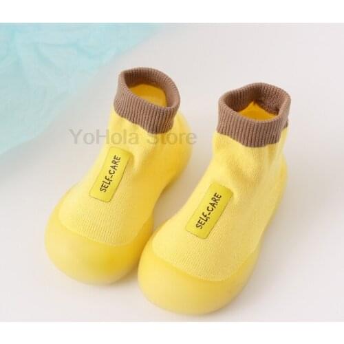 Baby Socks Shoes Boys Girls Toddler Yellow Candy Color Cute Booties Babies First Walker Children Toddlers Kids Steps Infant