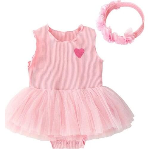 Summer Baby Girl Romper Clothes Sleeveless One-Pieces Playsuit Sunsuit Tutu Outfit 0-24M Newborn Toddler Kids Romper