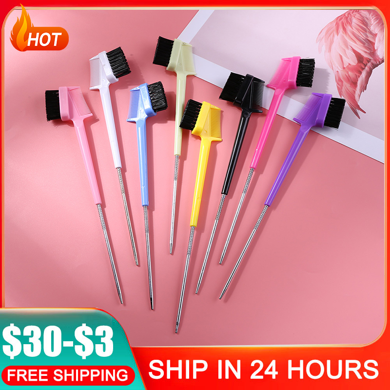 Double Sided Steel Pin Tail Hair Brush Edge Control Hair Comb Beauty Makeup Tool Lightweight Easily Carrying Hair Part