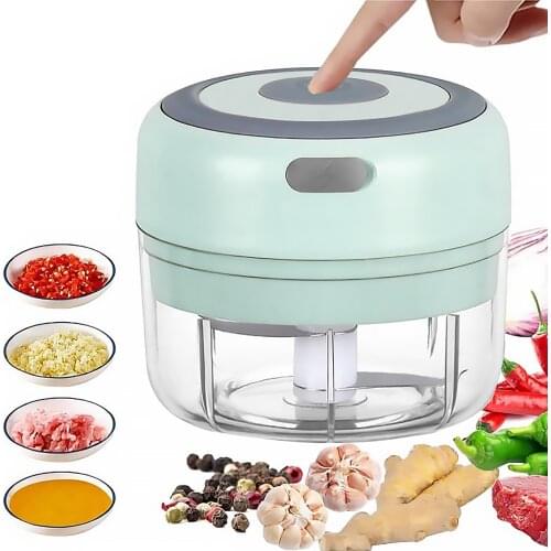 100mL Mini Electric Garlic Chopper USB Charging Ginger Masher Machine Sturdy Durable Chili Vegetable Crusher Kitchen Tool