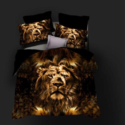 3D Duvet Cover Sets Bedding Sets Quilt Cover and Pillowslip 175*220 180*210 200*230cm Design Animal Lion Bedding Sets in Stock