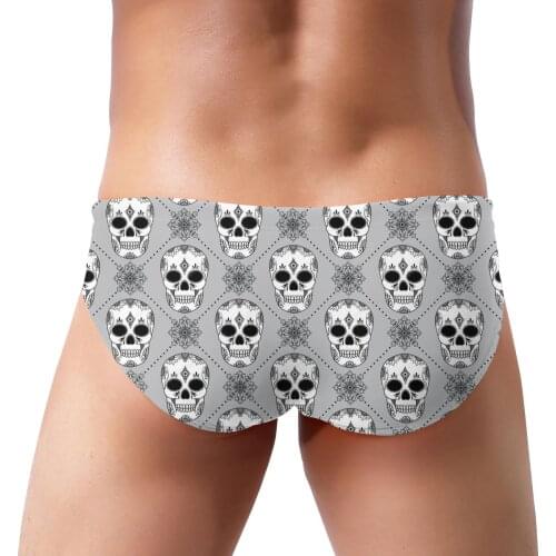 Hot Swimwear Skull Decor Men Sexy Bikini Mens Swimsuits Swimming Briefs Surfing Trunks Homme Swim