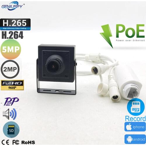 3.6mm Len POE Mini IP Camera 1.3MP 960P CCTV Security Micro Home Smallest Camera Hd SD Card Slot TF Surveillance P2P Onvif Audio