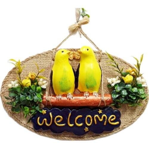 'Welcome' Written, Budgerigar, Door and Wall Decoration