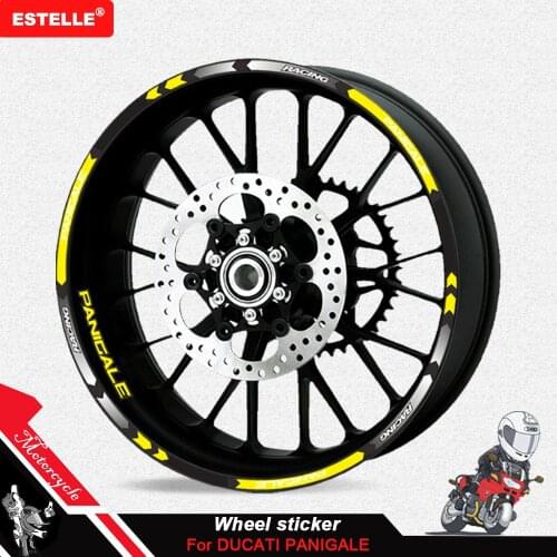 Hot sell 12 Pcs Fit Motorcycle Wheel Sticker stripe Reflective Decals Rim For ducati MONSTER 695 696 796 1100 1100S 797 821 795