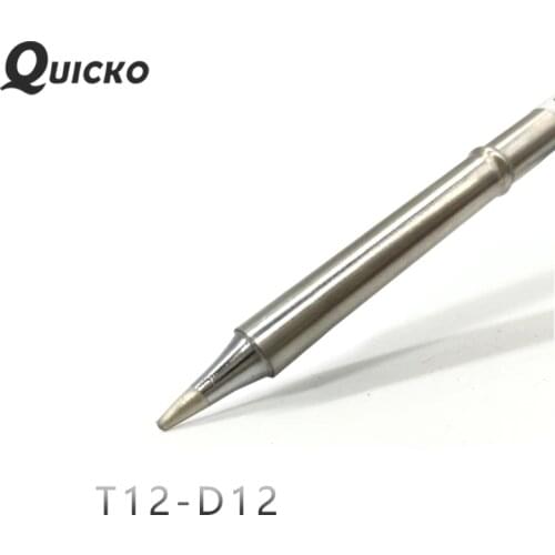 QUICKO T12-D12 Shape D series Welding iron tips 70W for FX9501/951/907 T12 Handle OLED&LED station 7s melt tin