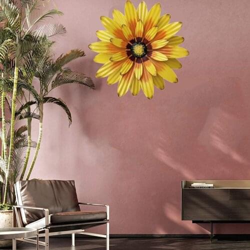 Wall Decor Gerbera Shaped Metal Artware Decorative Tools for Living Room Bedroom