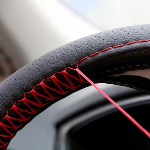 1PC Soft Pu Leather Diy Steering Wheel Covers With Needle And Thread Set Interior Accessories
