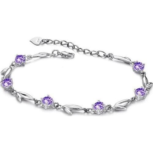 Wholesal Fashion Crystal Leaf Bracelet Silver Bracelet Crystal Bracelet Bracelets For Girls Free shipping