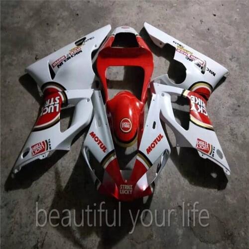 Full Fairing Kit For Yamaha YZF1000 R1 2000 2001 YZF R1 00 01 ABS Plastic Injection Motorcycle Body workGloss white red Fairing