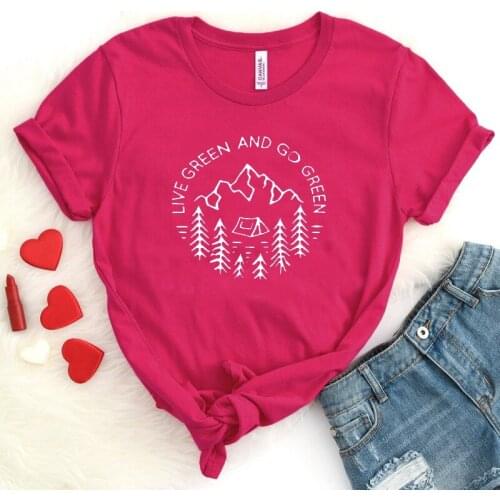 Live Green and go Green Mountain T-Shirt Casual Mountain Fashion Clothing Tee Green Christian Slogan Vinatge quote art Top shirt