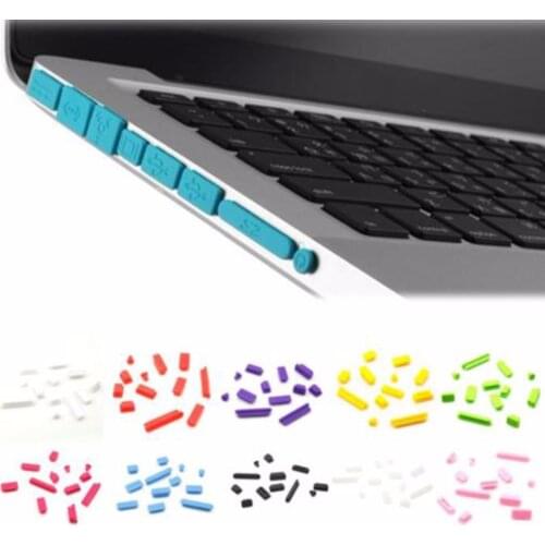 12pcs Rubber Anti-Dust Plug Dustproof Cover Stopper Colorful Soft Silicone Dust Plug for Macbook Air 13" 11" Retina Ports Laptop