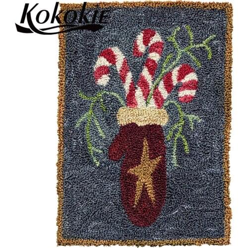 Christmas tapestry kits diy tapijt latch hook rug canvas printing vloerklee foamiran for needlework carpet embroidery kit