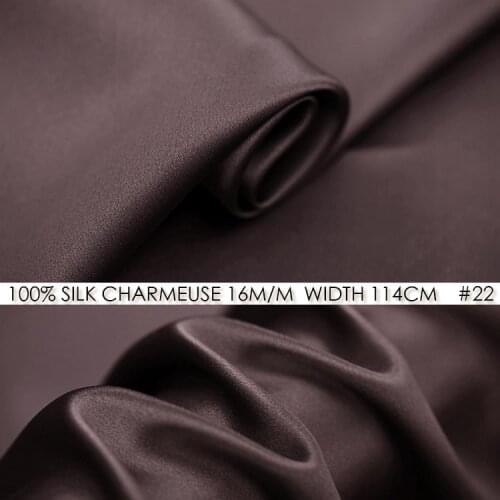 CISULI SILK CHARMEUSE SATIN-16mmWidth 45"-114cm100% Pure Silk Fabric for Wedding Decoration Dark RosyBrown NO 22