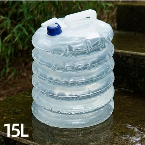 15L outdoor folding portable water bag camping car water container multifunctional telescopic water storage bottle with faucet