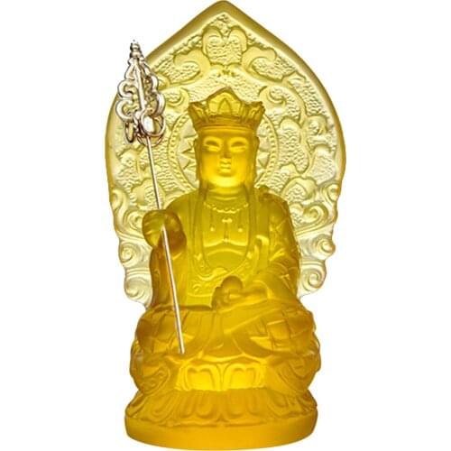 Resin China Buddhism Manjusri Buddha Statue Transcendent Ksitigarbha Tangseng East Asian Buddhist Figurine Arts and Crafts Decor