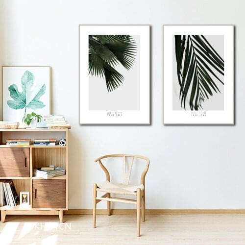 Modern Nordic Minimalist Leaves Plant Decorative Simple Painting Wall Artwork Home Decoration For Living Room