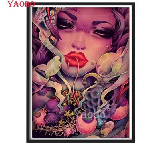 Horror girl Diamond Mosaic Full Square/Round 5D DIY Diamond Painting Sales Embroidery Rhinestone Mosaic Wall Sticker Decor