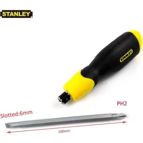Stanley 2 in 1 double head universal screwdriver phillips and flat driver bit #2 6mm dual end mechanics repair hand tools
