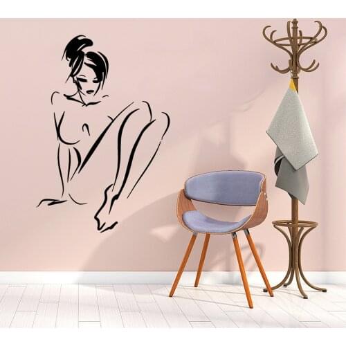 Creative sexy woman Vinyl Self Adhesive Wallpaper For Kids Rooms Decoration Diy Pvc Home Decoration Accessories