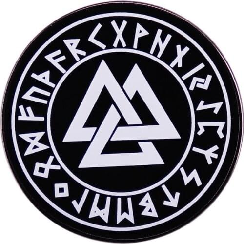 Vintage Vikings Brooch Runes Amulet Design Round Shape Lapel pins New Arrivals