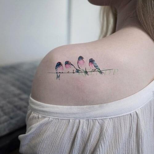 Waterproof Temporary Tattoo Sticker Lovely Bird Tatto Stickers Flash Tatoo Fake Arm Hand Shoulder Leg Tattoos for Kids Men Women