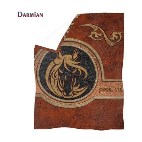 DARMIAN Premium Blanket Leather Animal Horse Design Soft Comfortable Sofa Throw Fleece Blanket School Nap Knee Blanket Quilts