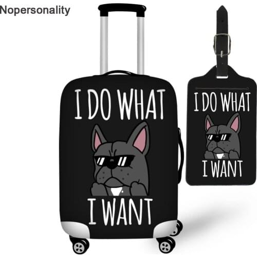 Nopersonality French Bulldog Travel Luggage Protective Cover Elastic 18-30inch Suitcase Cover Waterproof Travel Accessories