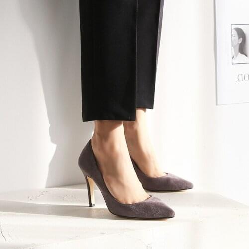 Shallow Mouth Pointed Toe Stiletto Heels Womens Fashion 8 Cm Dress High Heels Size 33-42