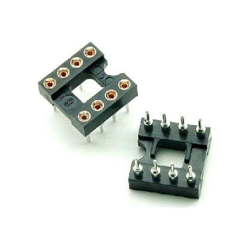 10pcs 8Pin DIP SIP Round IC Sockets Adaptor Solder Type gold plated machined