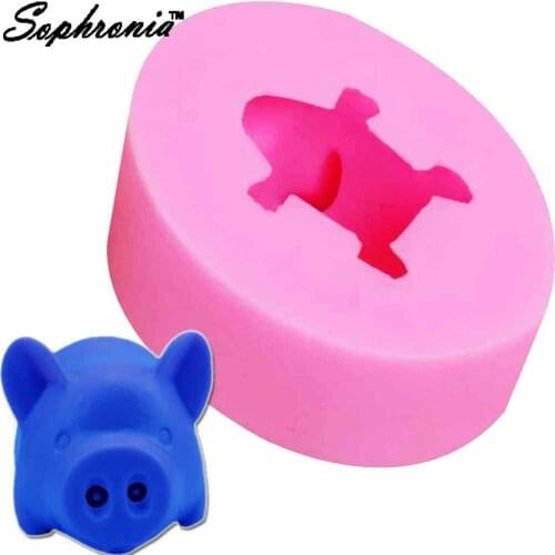 10PCS/SET Diy Pig Silicone Soap Molds Resin Clay Candle Mold Fondant Cake Decorating Tools Baking Gumpaste Chocolate Moulds m796