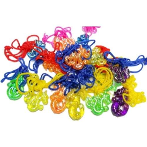 10pc Chinese Dragon with Necklace Bead Charms Fashion Girl Kid birthday party favor Pinata Cake Topper Decoration DIY Home Craft