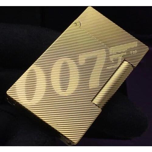 100% new vintage dupont gas lighter gas cigarette lighter polished jet gasoline flint lighter metal gas lighter