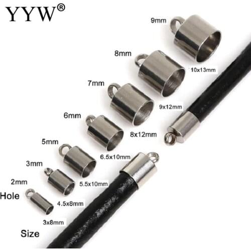 2/3/5/6/7/8/9mm 10pcs Stainless Steel Clasps Hooks Cords End Caps Cord For Jewelry Making Bracelet Necklace Diy Jewelry Findings