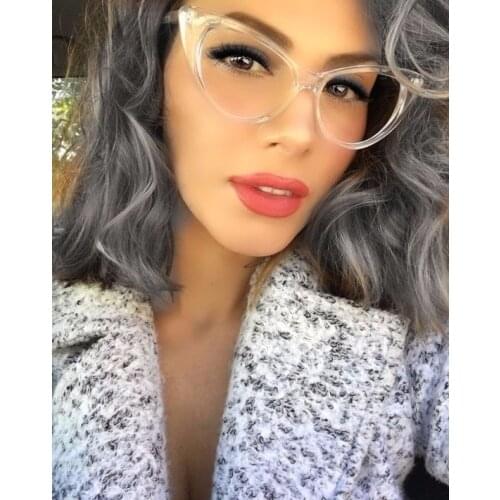 2020 Vintage Ladies Eyeglasses Cat Eye Clear Glasses Frame Luxury Brand Design Glasses Women Eyewear Frames Optical Spectacle