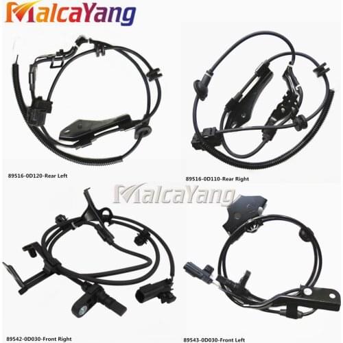 4PC Front Rear Left Right ABS Wheel Speed Sensor For Toyota Yaris Vios 2008-2012 89543-0D030 89542-0D030 89516-0D110 89516-0D120